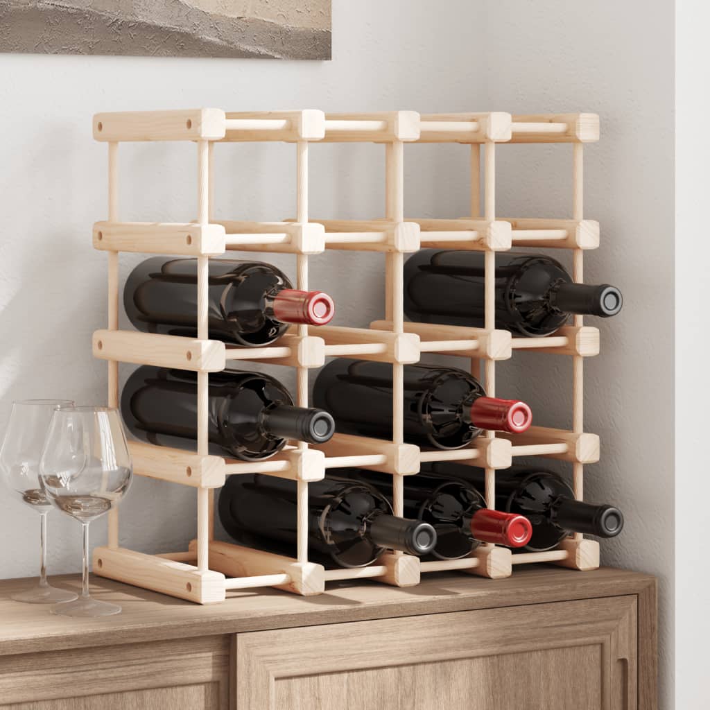Raft de vin pentru 20 sticle, 46,5x23x46,5 cm, lemn masiv pin - Lando