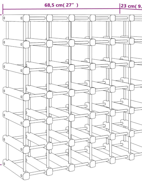 Загрузите изображение в средство просмотра галереи, Raft de vin pentru 42 sticle, 68,5x23x68,5 cm, lemn masiv pin - Lando
