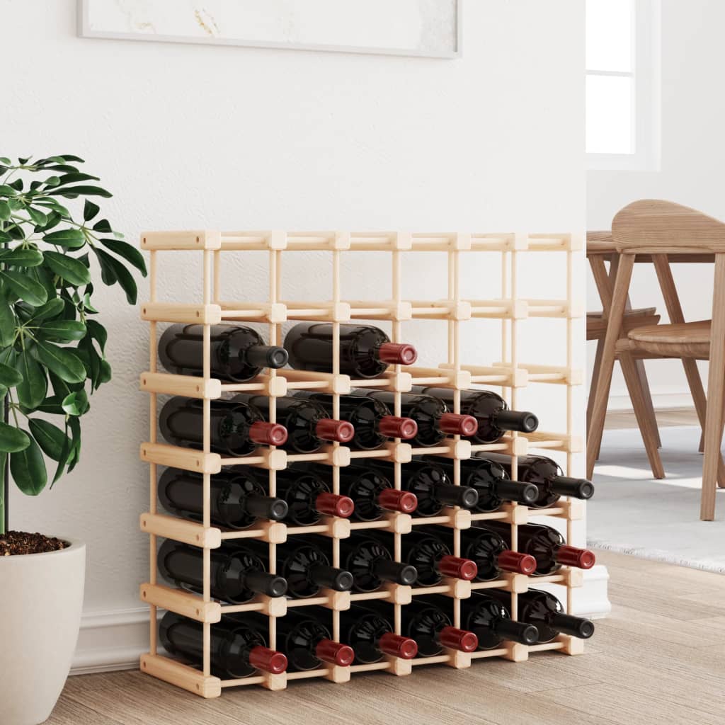 Raft de vin pentru 42 sticle, 68,5x23x68,5 cm, lemn masiv pin - Lando