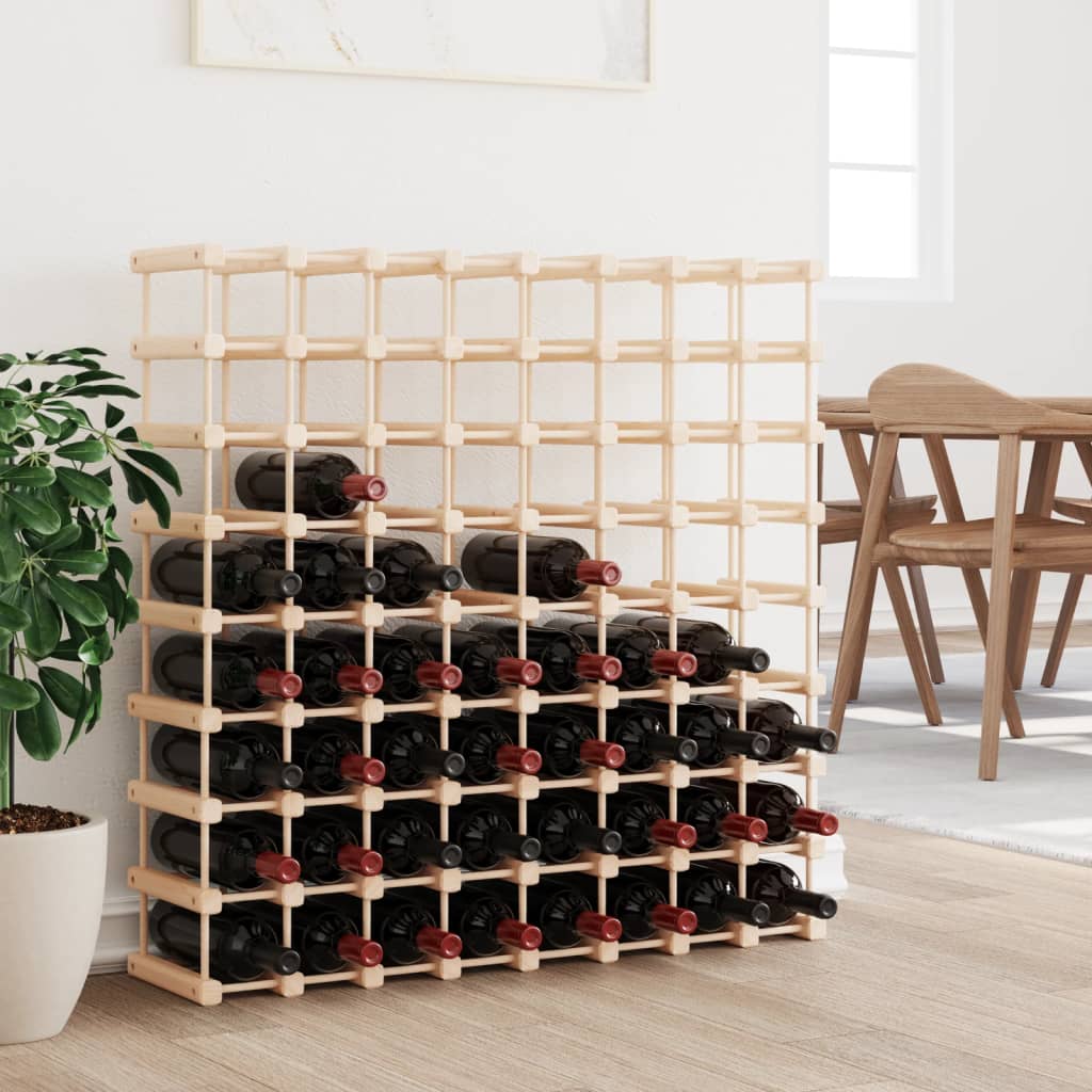 Raft de vin pentru 72 sticle, 90,5x23x90,5 cm, lemn masiv pin - Lando