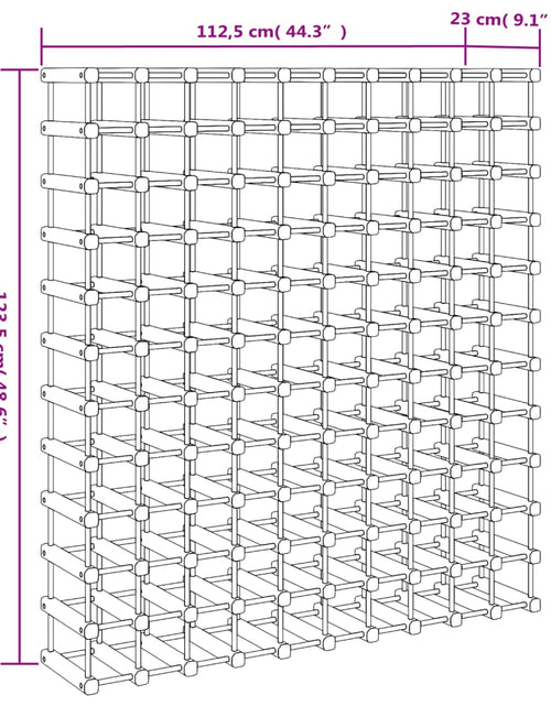 Încărcați imaginea în vizualizatorul Galerie, Raft de vin pentru 120 sticle 112,5x23x123,5 cm lemn masiv pin - Lando
