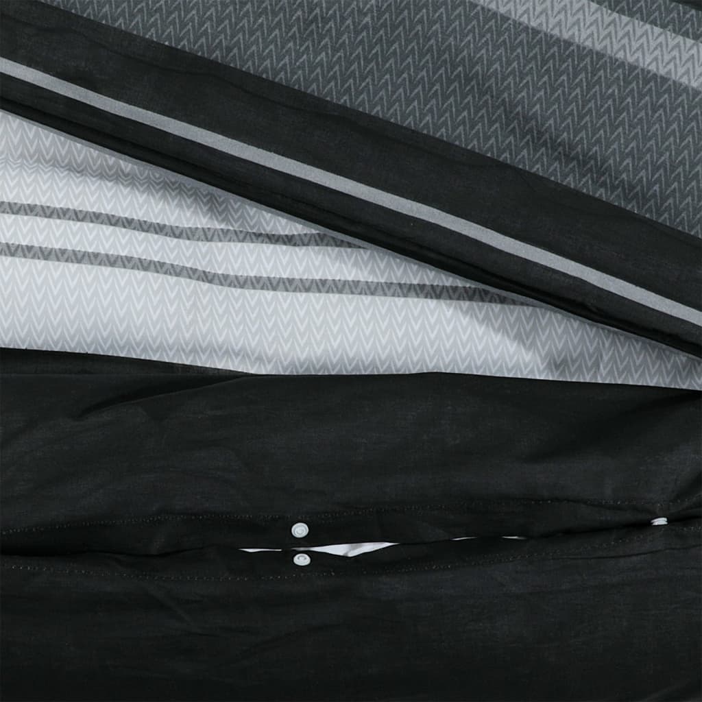 Set cu husă de pilotă, negru și alb, 240x220 cm, bumbac - Lando