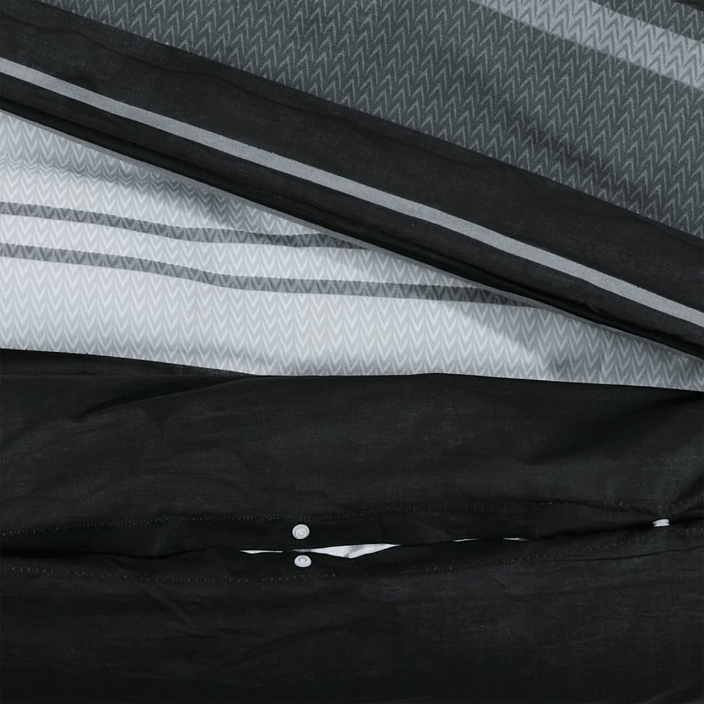 Set cu husă de pilotă, negru și alb, 220x240 cm, bumbac - Lando
