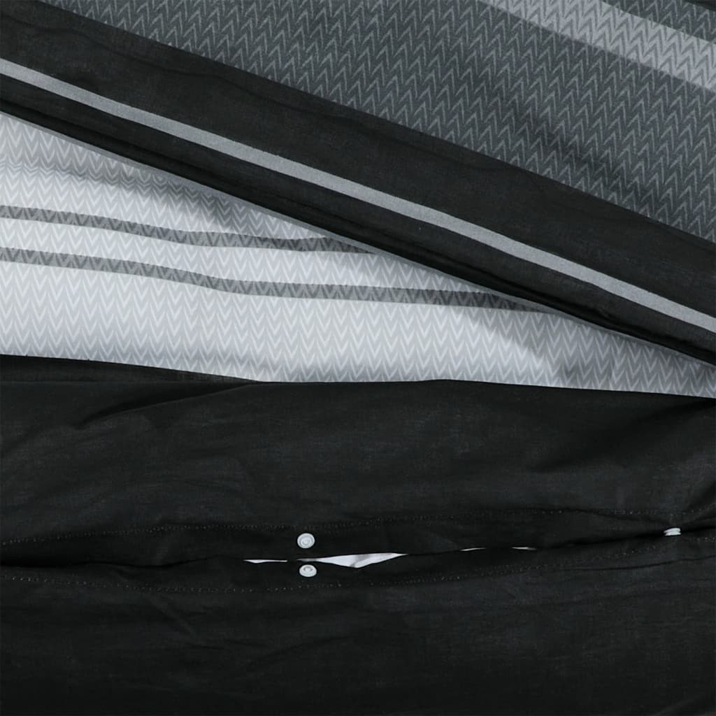 Set cu husă de pilotă, negru și alb, 200x200 cm, bumbac - Lando