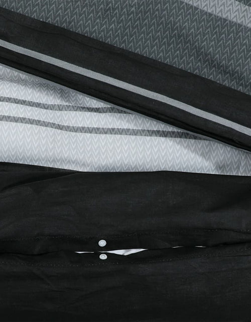 Загрузите изображение в средство просмотра галереи, Set cu husă de pilotă, negru și alb, 140x200 cm, bumbac - Lando
