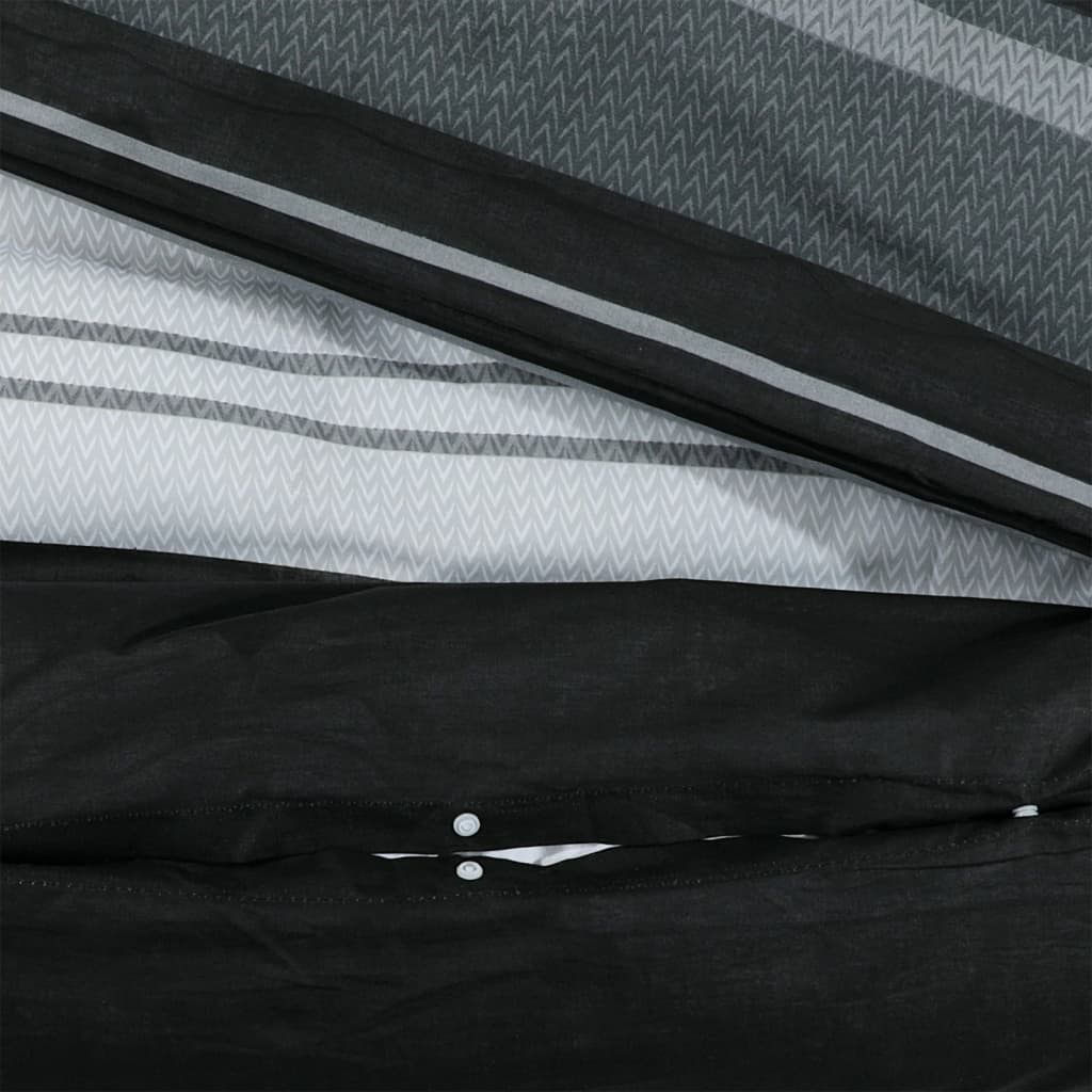Set cu husă de pilotă, negru și alb, 140x200 cm, bumbac - Lando