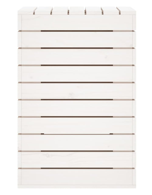 Încărcați imaginea în vizualizatorul Galerie, Coș de rufe, alb, 44x44x66 cm, lemn masiv de pin - Lando
