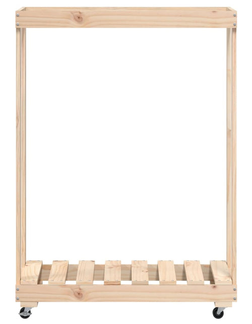 Загрузите изображение в средство просмотра галереи, Suport de bușteni cu roți, 76,5x40x108 cm lemn masiv pin - Lando
