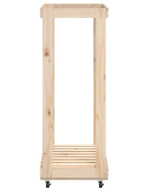 Încărcați imaginea în vizualizatorul Galerie, Suport de bușteni cu roți, 76,5x40x108 cm lemn masiv pin - Lando
