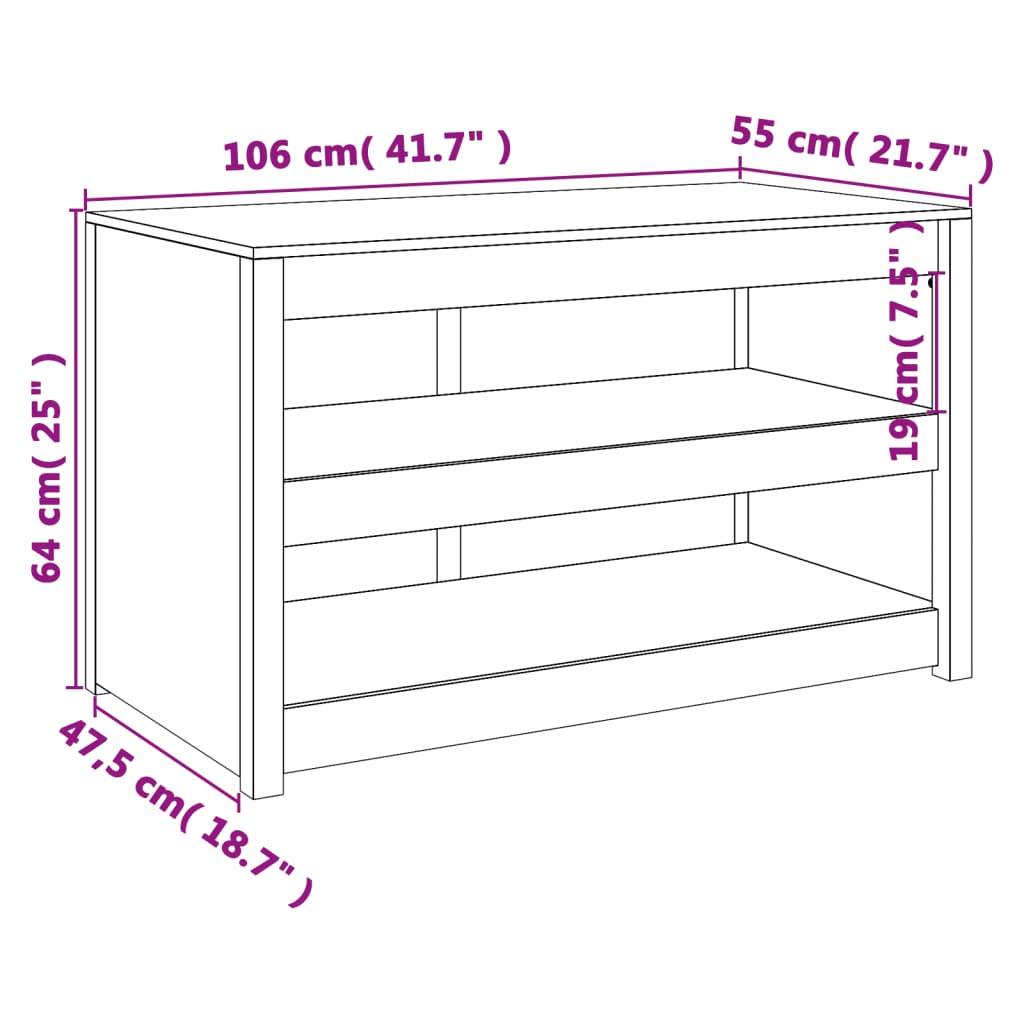 Dulap bucătărie de exterior negru, 106x55x64 cm, lemn masiv pin - Lando