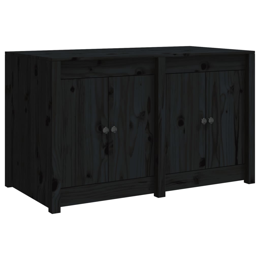 Dulap bucătărie de exterior negru, 106x55x64 cm, lemn masiv pin - Lando