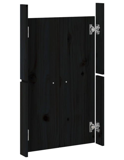 Încărcați imaginea în vizualizatorul Galerie, Uși de bucătărie de exterior, negru, 50x9x82 cm, lemn masiv pin Lando - Lando
