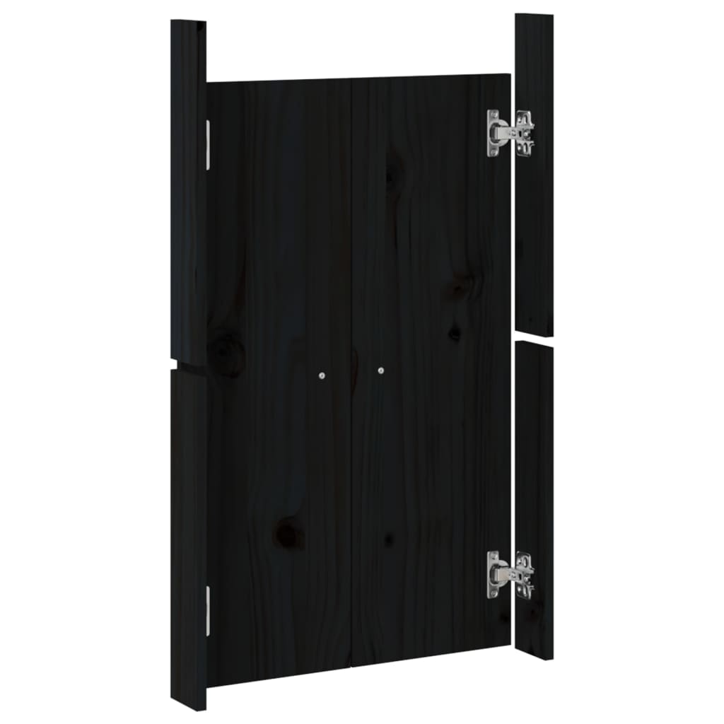 Uși de bucătărie de exterior, negru, 50x9x82 cm, lemn masiv pin Lando - Lando