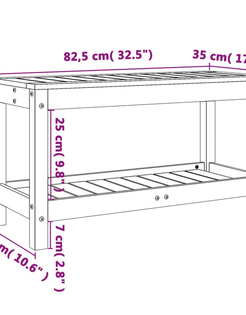 Загрузите изображение в средство просмотра галереи, Bancă de grădină, alb, 82,5x35x45 cm, lemn masiv de pin - Lando

