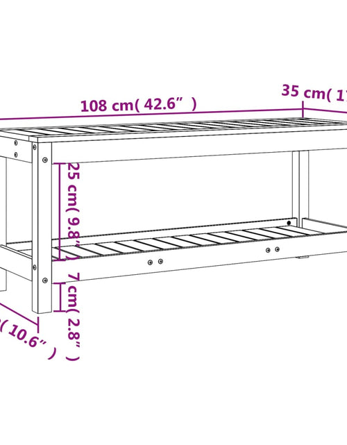 Încărcați imaginea în vizualizatorul Galerie, Bancă de grădină, 108x35x45 cm, lemn masiv Douglas - Lando
