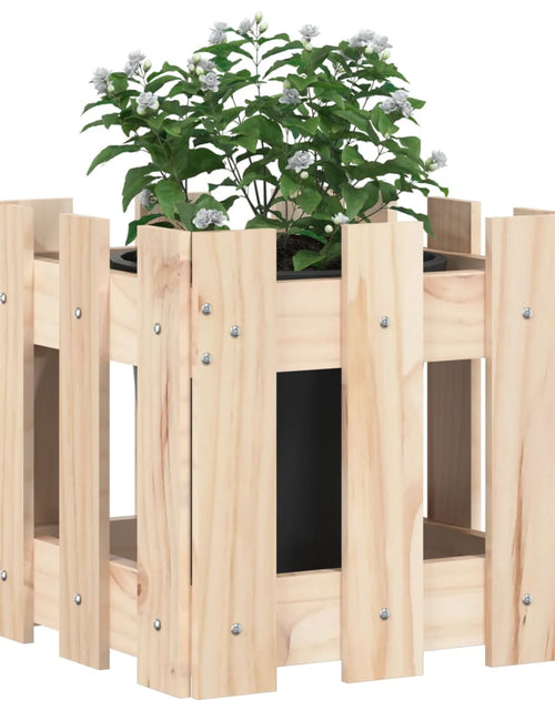 Загрузите изображение в средство просмотра галереи, Jardinieră grădină design gard, 30x30x30 cm, lemn masiv de pin - Lando
