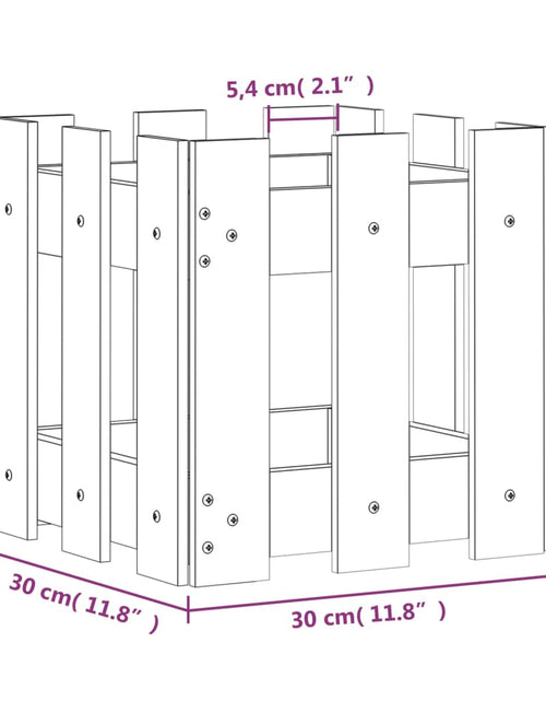 Încărcați imaginea în vizualizatorul Galerie, Jardinieră grădină design gard, 30x30x30 cm, lemn masiv de pin - Lando
