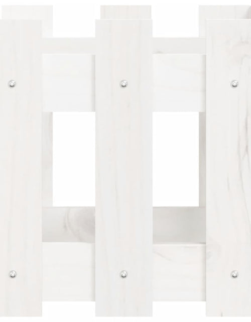 Загрузите изображение в средство просмотра галереи, Jardinieră grădină design gard, alb, 30x30x30 cm lemn masiv pin - Lando
