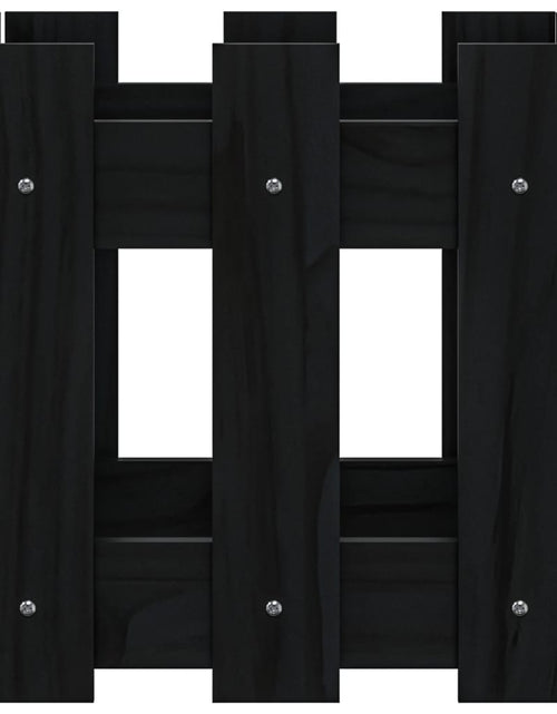 Загрузите изображение в средство просмотра галереи, Jardinieră grădină design gard negru 30x30x30 cm lemn masiv pin - Lando
