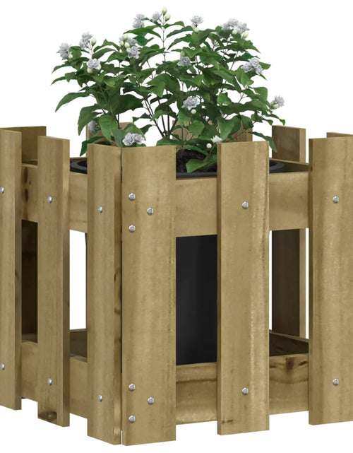 Încărcați imaginea în vizualizatorul Galerie, Jardinieră grădină design gard 30x30x30cm lemn de pin impregnat - Lando
