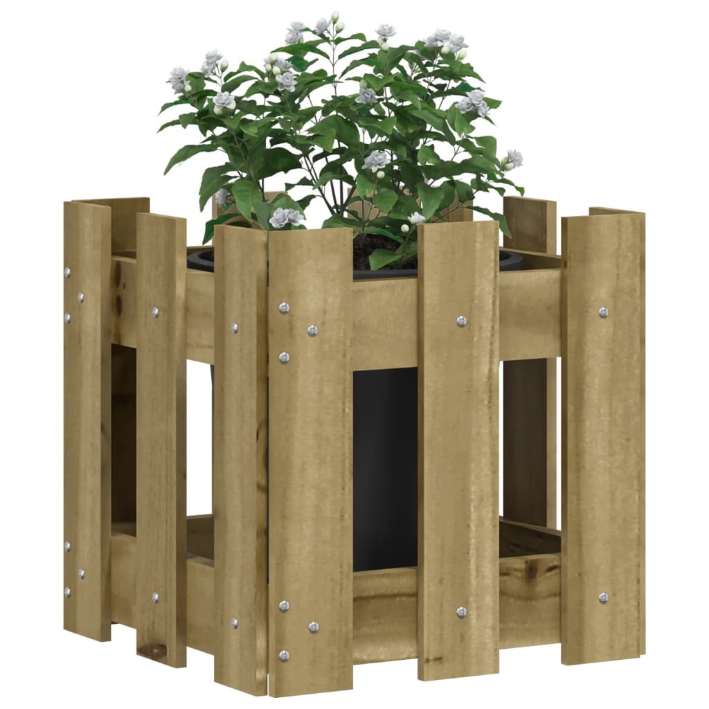 Jardinieră grădină design gard 30x30x30cm lemn de pin impregnat - Lando