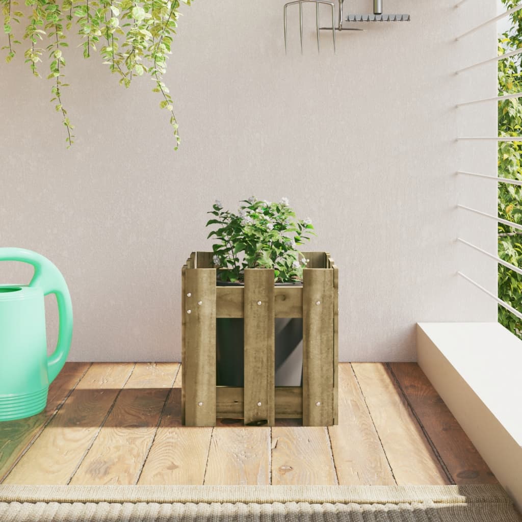 Jardinieră grădină design gard 30x30x30cm lemn de pin impregnat - Lando