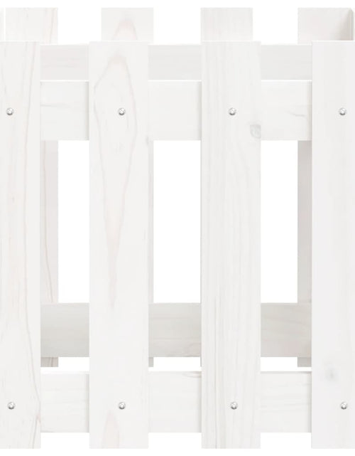 Încărcați imaginea în vizualizatorul Galerie, Jardinieră grădină design gard, alb, 40x40x40 cm lemn masiv pin - Lando
