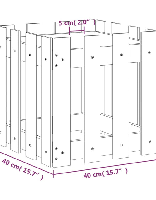 Încărcați imaginea în vizualizatorul Galerie, Jardinieră grădină design gard, 40x40x40 cm, lemn masiv douglas - Lando
