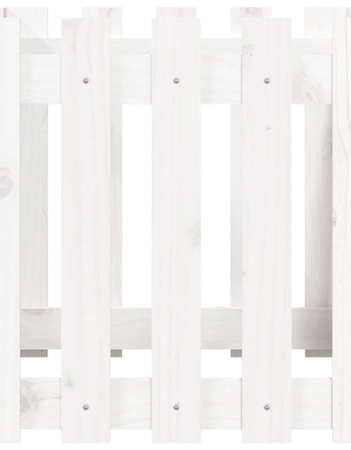 Încărcați imaginea în vizualizatorul Galerie, Jardinieră grădină design gard, alb, 50x50x50 cm lemn masiv pin - Lando
