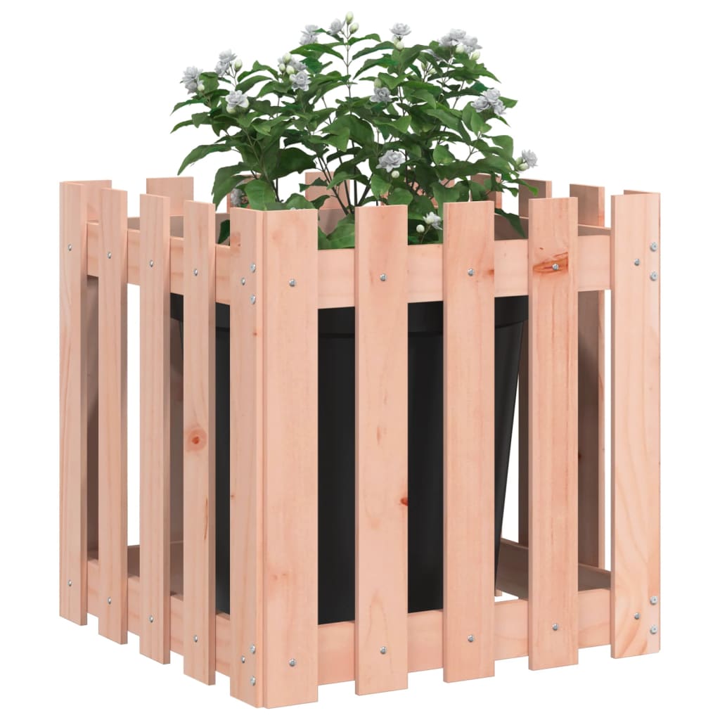 Jardinieră grădină design gard, 50x50x50 cm, lemn masiv douglas - Lando