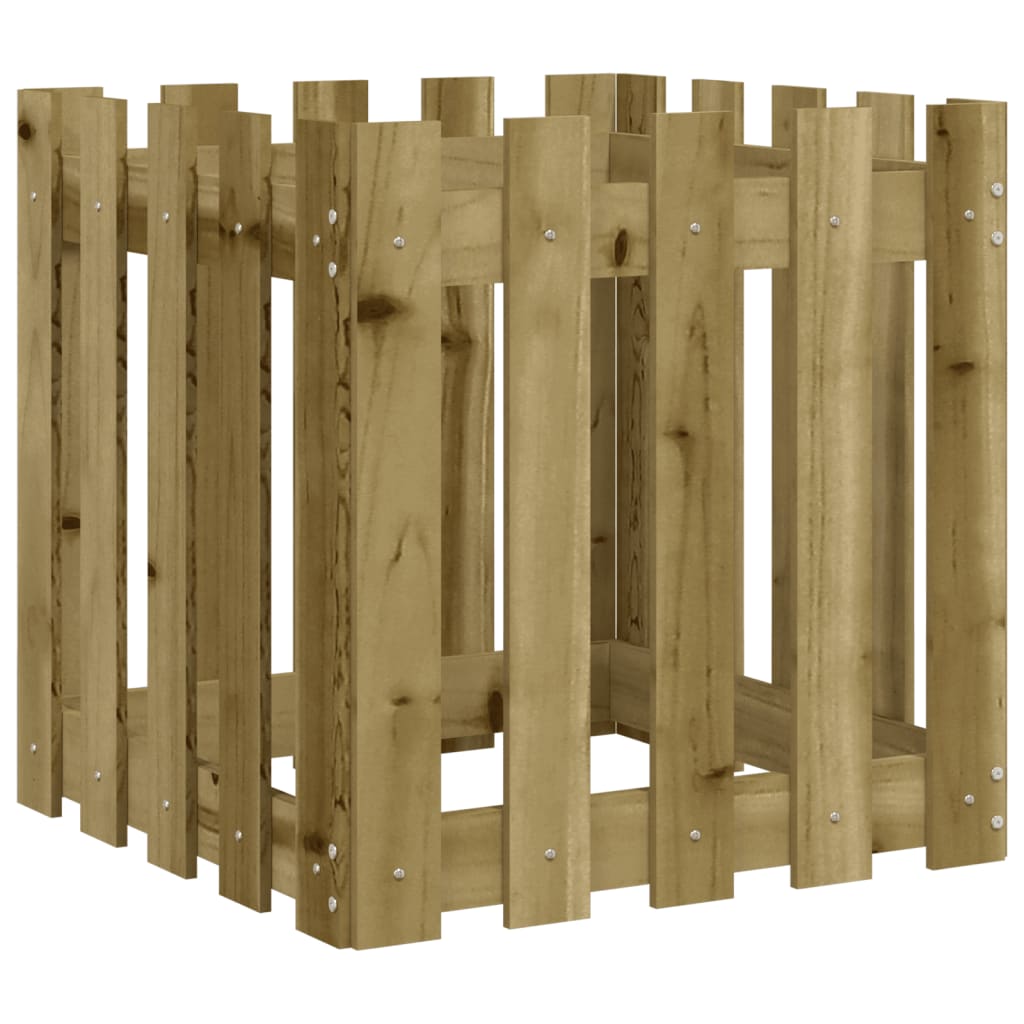 Jardinieră grădină design gard 50x50x50cm lemn de pin impregnat - Lando