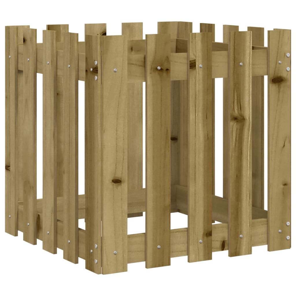 Jardinieră grădină design gard 50x50x50cm lemn de pin impregnat - Lando