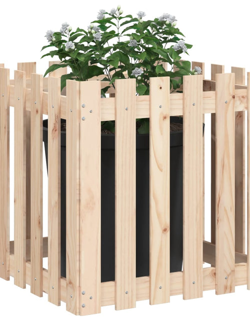 Загрузите изображение в средство просмотра галереи, Jardinieră grădină design gard, 60x60x60 cm, lemn masiv de pin - Lando
