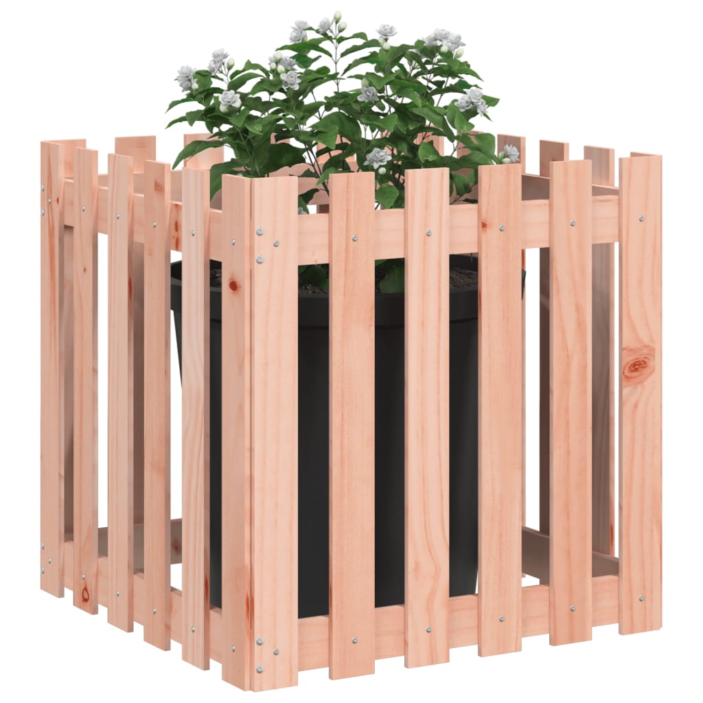 Jardinieră grădină design gard, 60x60x60 cm, lemn masiv douglas - Lando