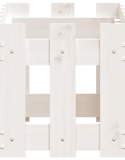 Încărcați imaginea în vizualizatorul Galerie, Jardinieră grădină design gard, alb, 60x30x30 cm lemn masiv pin - Lando
