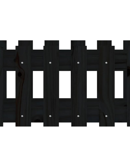Încărcați imaginea în vizualizatorul Galerie, Jardinieră grădină design gard negru 60x30x30 cm lemn masiv pin - Lando

