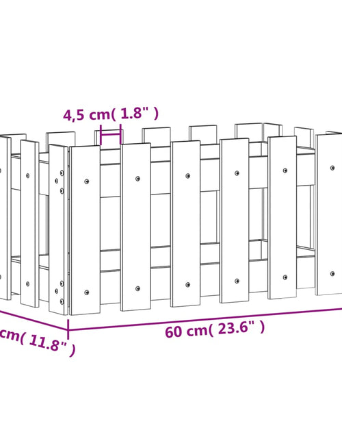 Încărcați imaginea în vizualizatorul Galerie, Jardinieră grădină design gard, 60x30x30 cm, lemn masiv douglas - Lando

