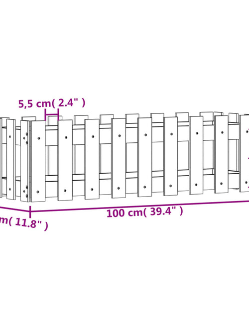 Загрузите изображение в средство просмотра галереи, Pat înălțat grădină design gard 100x30x30 cm lemn de pin tratat - Lando
