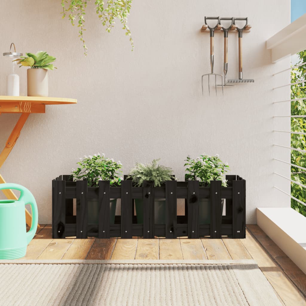 Pat înălțat grădină design gard 100x30x30 cm lemn de pin tratat - Lando