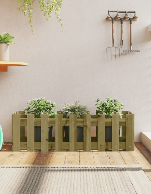 Încărcați imaginea în vizualizatorul Galerie, Pat înălțat grădină design gard 100x30x30 cm lemn impregnat pin - Lando
