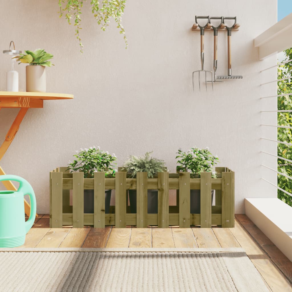 Pat înălțat grădină design gard 100x30x30 cm lemn impregnat pin - Lando