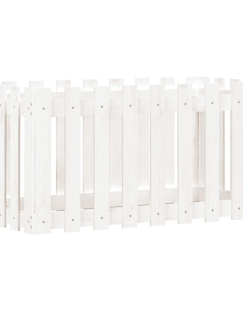 Încărcați imaginea în vizualizatorul Galerie, Pat înălțat grădină design gard alb 100x50x50cm lemn pin tratat - Lando
