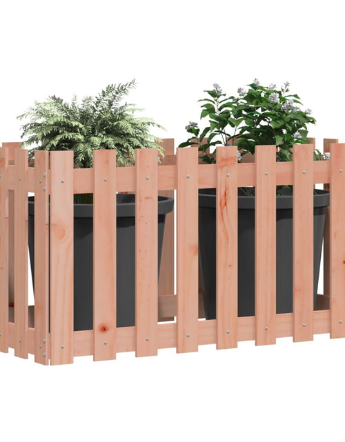 Încărcați imaginea în vizualizatorul Galerie, Pat înălțat grădină cu design gard 100x50x50 cm lemn douglas - Lando
