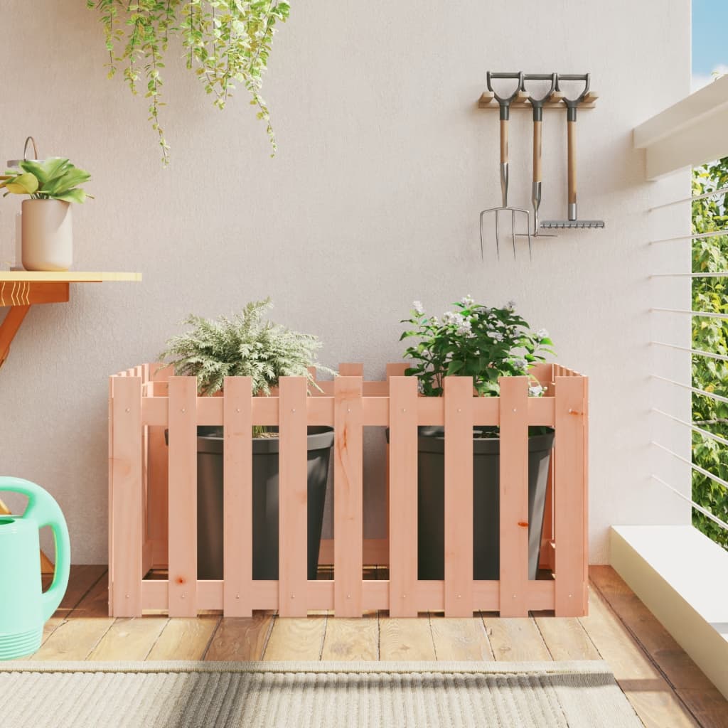 Pat înălțat grădină cu design gard 100x50x50 cm lemn douglas - Lando