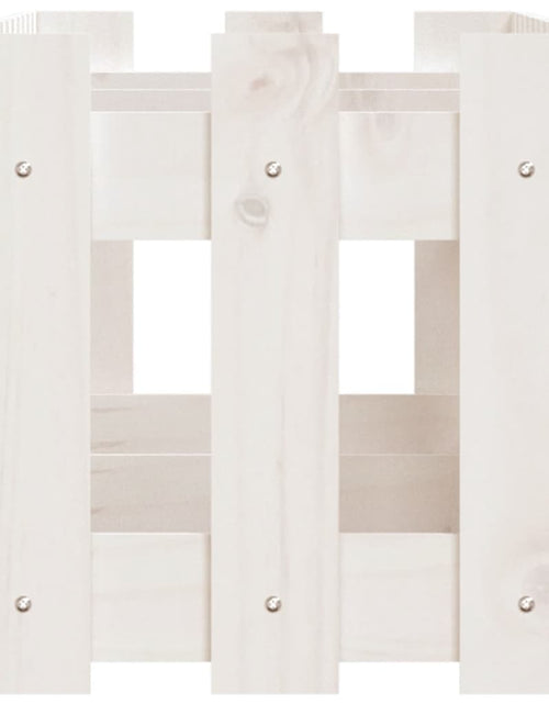 Încărcați imaginea în vizualizatorul Galerie, Pat înălțat grădină design gard alb 150x30x30cm lemn pin tratat - Lando
