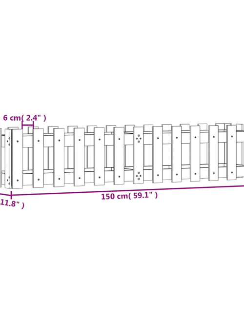 Загрузите изображение в средство просмотра галереи, Pat înălțat grădină cu design gard 150x30x30 cm lemn douglas - Lando
