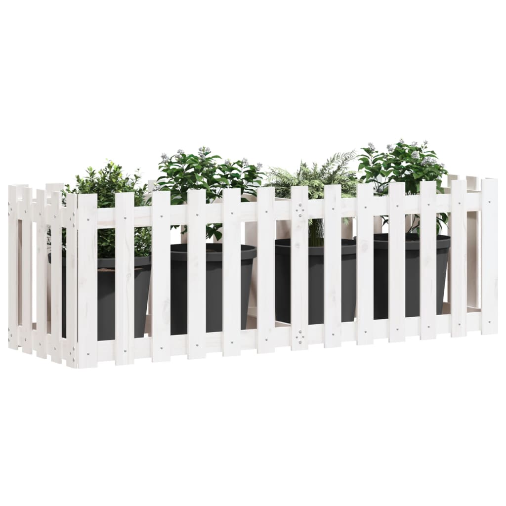 Pat înălțat grădină design gard alb 150x50x50cm lemn pin tratat - Lando