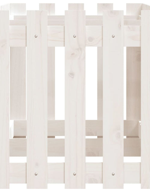Загрузите изображение в средство просмотра галереи, Pat înălțat grădină design gard alb 150x50x50cm lemn pin tratat - Lando
