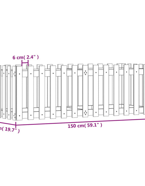 Încărcați imaginea în vizualizatorul Galerie, Pat înălțat grădină design gard alb 150x50x50cm lemn pin tratat - Lando
