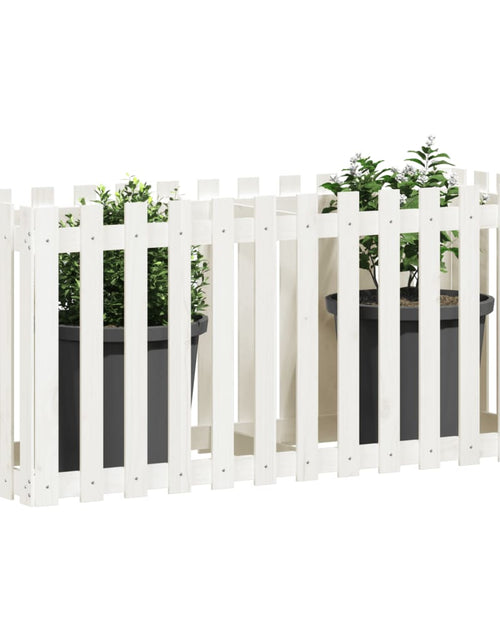 Загрузите изображение в средство просмотра галереи, Pat înălțat grădină design gard alb 150x50x70cm lemn pin tratat - Lando
